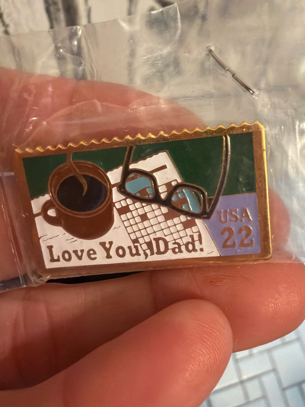 USPS Vintage 1987 Love You Dad Enamel Pin - Multicolor Collector’s pin